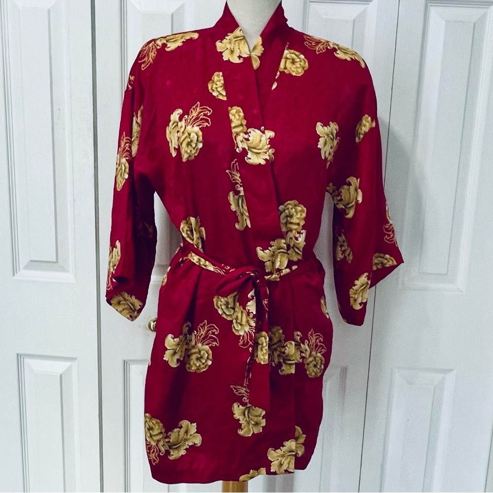 Vintage Victoria's Secret Red Floral Robe